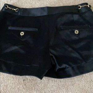 Express black satin shorts